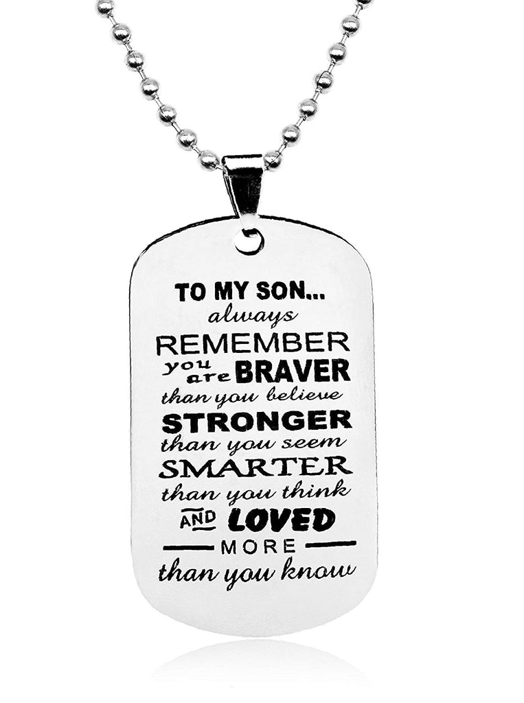 Dog Tag From Dad Boys Necklace Military Chain Gift RB2041#